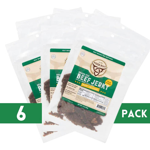 100% 10g 30 2oz (Pack 6) Mission Meats Beef Jerky, Original, Grass Fed Beef, Protein per Serving, Delicious & Tender