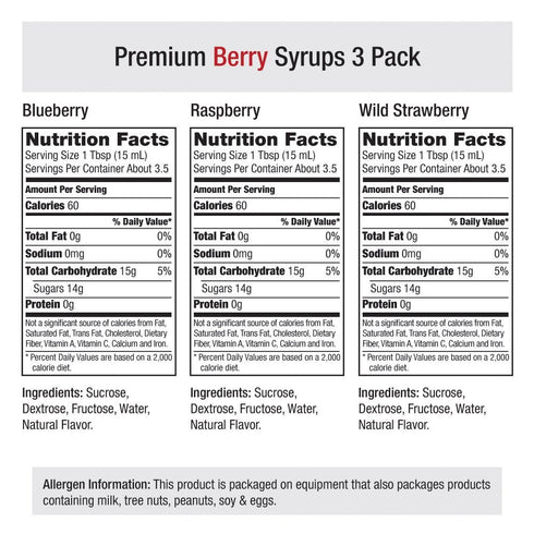 Amoretti Premium Syrups Berry 3 Pack, 50ml