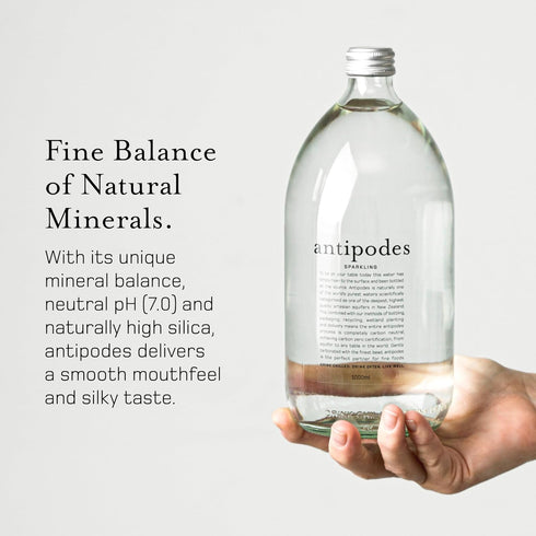 ANTIPODES 33.8 Oz (1 (Pack 6), Natural Artesian Still Water, Fl Liter) of Premium Glass Bottled Drinking Water