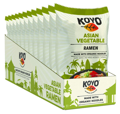 2 (Pack 12) Koyo Asian Vegetable Ramen Soup, No MSG, Ounces