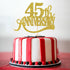 Gold Glitter 45th Anniversary Cake Topper for Happy 45th Wedding Anniversary / Birthday Party Decorations