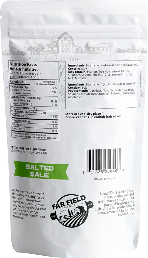 Urbani packed 42 3 3 pack) Far Field - Crunchy Roasted Edamame Beans, ( Salted, BBQ, Cajun ), High Protein Snack with g