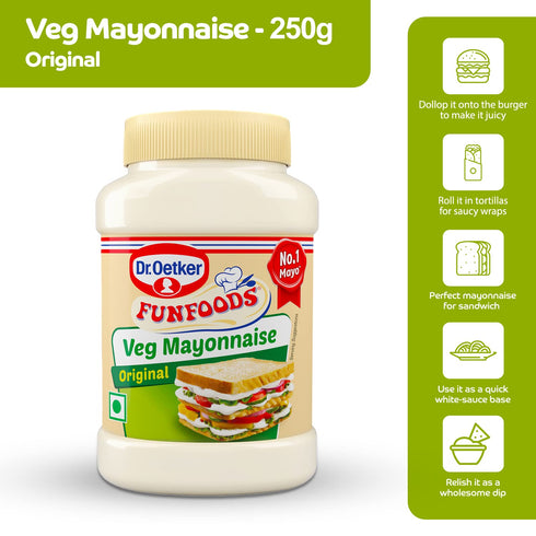 Funfoods 275g - Mayonnaise, Bottle - Veg - Eggless - India