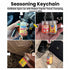 Generic 1.8in Mini Chili Lime Seasoning Keychain Bottle Refillable Travel Spice Jar with Shaker Cap Compact Container