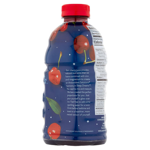 100% 32 oz (6-Pack) Antioxidant Solutions Sleep Dreams - Tart Cherry Juice with Zinc & Magnesium - No Added Sugar - fl
