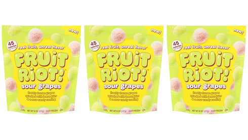 generic -Fruit Riot Candy Frozen Sour Grapes, 8 OZ -3 Pack