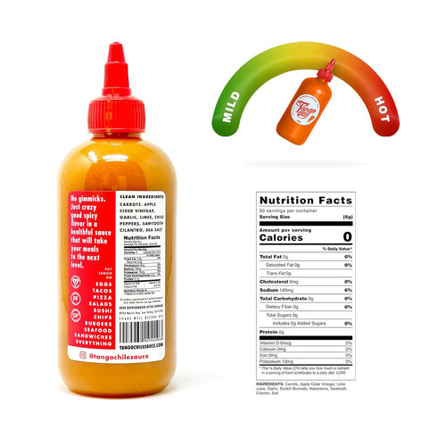 8 oz Hot Tango Scotch Bonnet & Habanero Heat Carrot-Based Hot Sauce Vegan, Gluten-Free, Small Batch