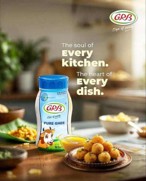 100% 830ml GRB Cow Ghee - Pure Desi Ghee Clarified Butter from Cows Milk, Traditional Granular Texture & Rich Natural