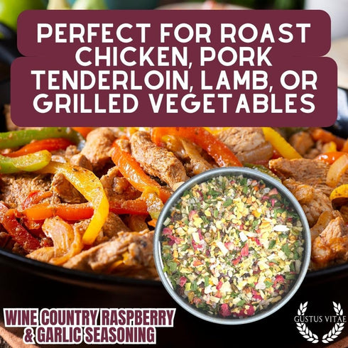 Country GLP-1 Wine Raspberry & Garlic Seasoning | Gourmet Spice Blend | Non GMO, All Natural | Handmade in Small
