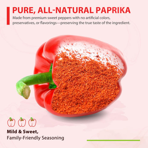 16 oz (Pack 1), Soeos Paprika Powder, of Sweet Paprika Seasoning for Marinade, Cooking, Grilling, Dipping, Perfect
