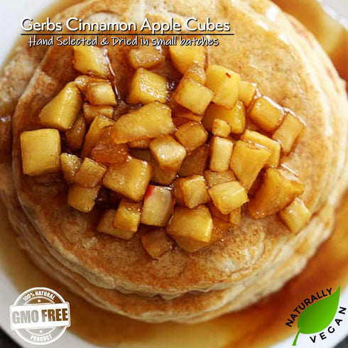 2 lbs. 14 Gerbs Dried Cinnamon Sugar Apple Cubes | Unsulfured, No Artificial Additives, Resealable Bag | Naturally