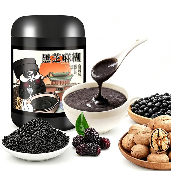xapuo Black Sesame Paste Instant Meal 500g Jar, 7 Ingredients, Ready With Hot