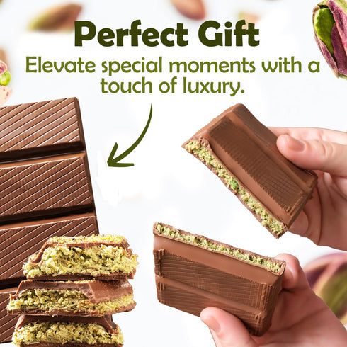 75% 7oz Pistachio Filled Dubai Chocolate Bar | Handmade Luxury Dessert with Crunchy Kataifi & Creamy Filling, Gift