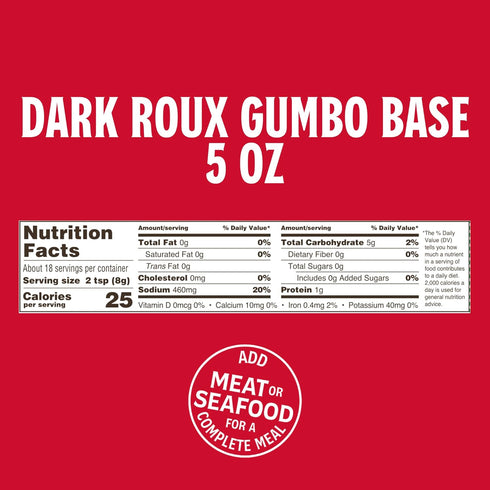 5 oz. Dark Roux Gumbo Base - Authentic Cajun Flavor in a Delicious Gumbo Base - Just Add Your Choice of Meat