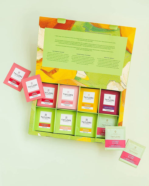 Pack 48 Count (Pack 1), 48 Taylors of Harrogate Assorted Green & Herbal Teas Sampler, Variety Gift Box, Individually
