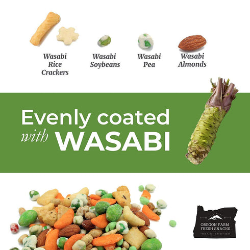 (32 oz) Oregon Farm Fresh Snacks Wasabi Peas & Rice Crackers Mix - Locally Sourced and Freshly Made Asian Snacks