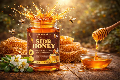 100% 680g (24 oz) Honey XP Raw Himalayan Sidr Honey Pure & Natural No Added Sugar Unprocessed & Cold-Filtered Glass Jar