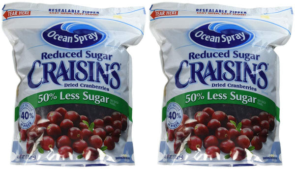 Ocean Spray YTEHYT Reduced Sugar Craisins Dried Cranberries, 43 oz. 2 Pack
