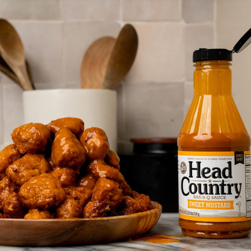 Country 20 Pack 2 Head Bar-B-Q Sauce, Sweet Mustard | Soy Free, Gluten Free Barbecue Sauce With No Added Preservatives