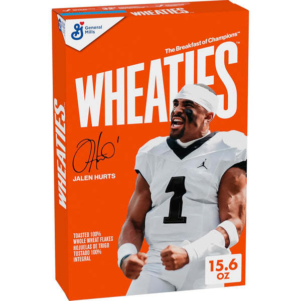 Wheaties Cereal, Breakfast of Champions, Jalen Hurts Cereal Box, 100% Whole Wheat Flakes,