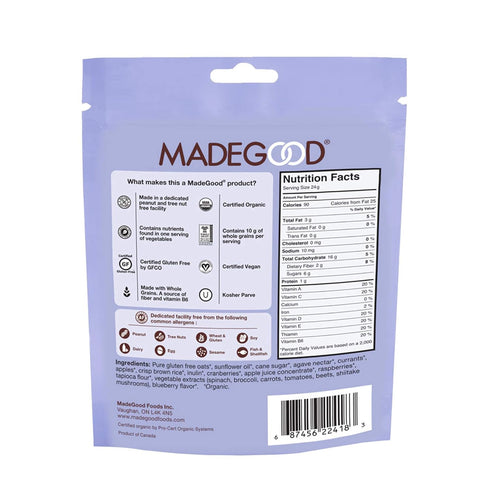 3.5 Oz (Pack 6) MadeGood Mixed Berry Granola Minis, USDA Certified Organic, Gluten Free & Non-GMO
