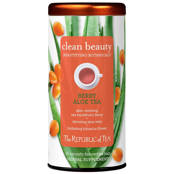 The Republic of Tea Beautifying Botanicals Clean Beauty Berry Aloe Herbal Tea