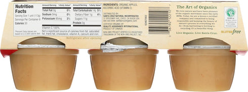 6 Pack, 24 (Pack 12) Santa Cruz Organic Apple Sauce, Non GMO, Ounces