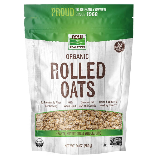 NOW Foods, Organic Rolled Oats, Source of Fiber, Protein and Iron, 100%