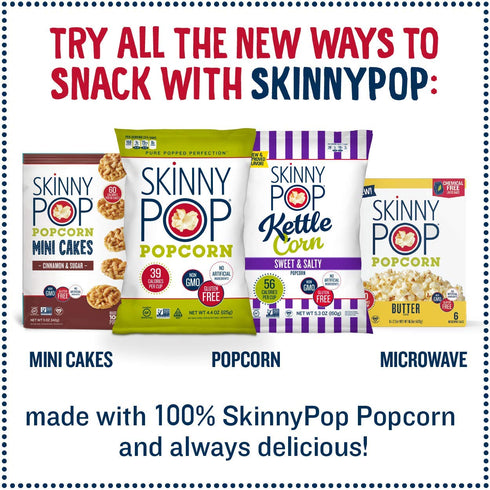 12ct, 1oz SkinnyPop Butter Popcorn , Individual Snack Size Bags, Skinny Pop, Healthy Popcorn Snacks, Gluten Free