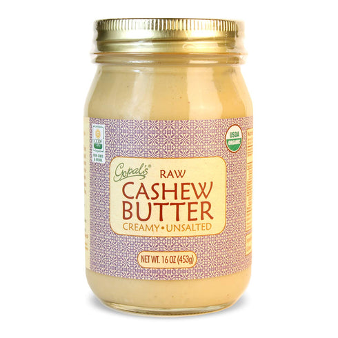 Gopal's Organic RAW Cashew Butter, USDA Organic and Gluten-Free, Creamy and Unsalted, 16