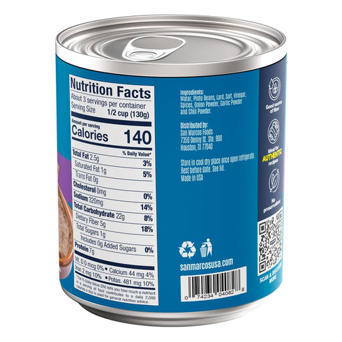 16 San Marcos Refried Pinto Beans, Ounce