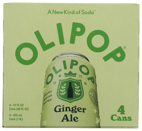 4pk, 12 OLIPOP Ginger Ale Prebiotic Soda FZ