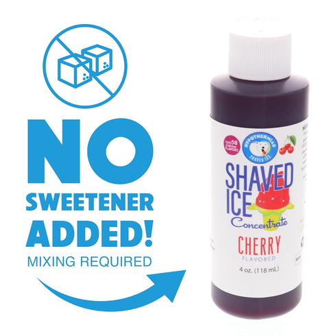 Hypothermias Unsweetened Shaved Ice and Snow Cone Syrup Concentrate, 4 Fl Oz, Cherry Flavor