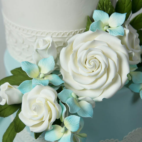 3 Inches, 3 Count Global Sugar Art Rebecca Rose Sugar Cake Flowers, White by Chef Alan Tetreault