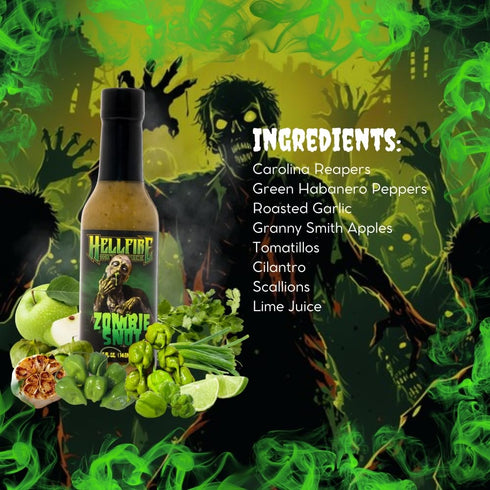 5 oz Hellfire Zombie Snot Hot Sauce, Award-Winning Chilehead Salsa Verde Sauce, Made with Carolina Reaper Peppers