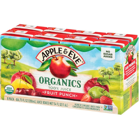 Apple & Eve Organics, Fruit Punch, 6.75 Fluid-oz, 8 Count, Pack of