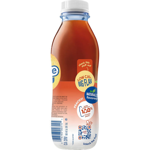 16 oz (Pack 12) Snapple Zero Sugar Peach Tea, fl recycled plastic bottle