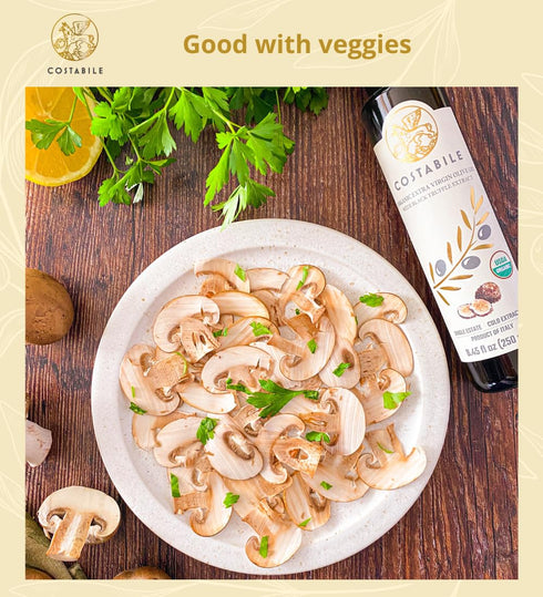 8.45 Oz. Black Truffle Oil from Italy - Organic Extra Virgin Olive Oil Infused with Organic Truffle. Enhance Your