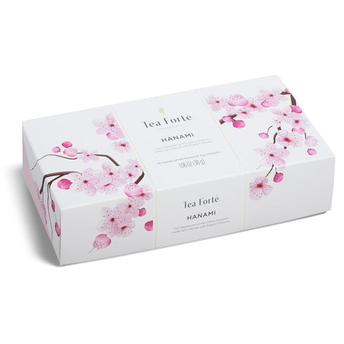 Tea Forte Cherry Blossom Organic Green Tea, Petite Presentation Box Tea Gift Set Sampler with 10 Pyramid Infusers