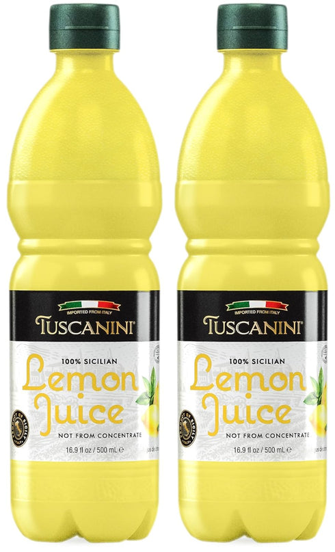 Tuscanini 100% Sicilian Lemon Juice, Not from Concentrate,16.9oz (2 Pack) No Water