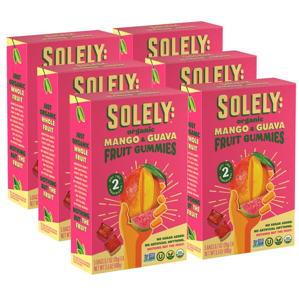 SOLELY - Organic Mango & Guava Whole Fruit Gummies (Pack of 6