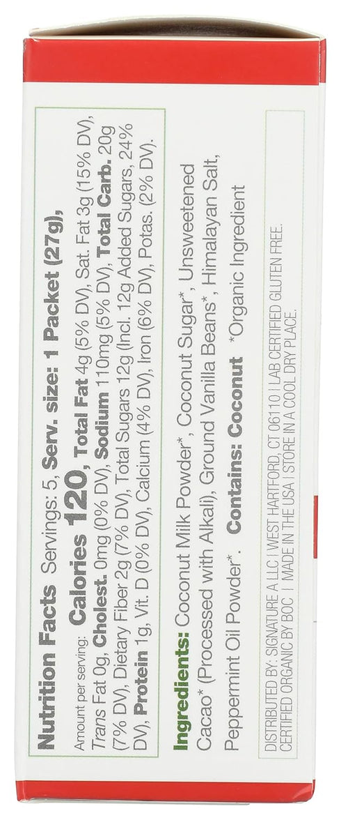 Packets 0.95 oz 5 Count) Bare Life Organic Dairy Free Peppermint Hot Cocoa Mix | Single Serve Vegan Hot Chocolate ( |