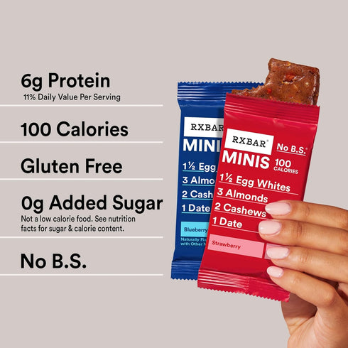6g Pack (4 32 Count) RXBAR Minis Protein Bars, Protein, Gluten Free Snacks, Variety Boxes