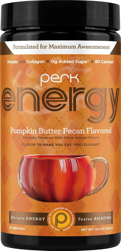 Perk Energy Drink Mix (Pumpkin Butter Pecan) 20 Servings - Caffeinated Healthy