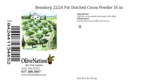 22/24 16 OliveNation Bensdorp Bensdorp Fat Dutched Cocoa Powder Ounce