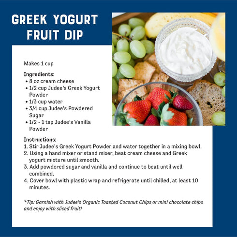 1.5 lb, Pack 1 Judee's Gluten Free Greek Yogurt Powder - Nut Free Mix - Instant Yogurt Powder for Smoothies, Popsicles