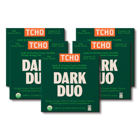 TCHO Dark Duo 75% Dark Chocolate Bars (5 pack) | Plant Based,