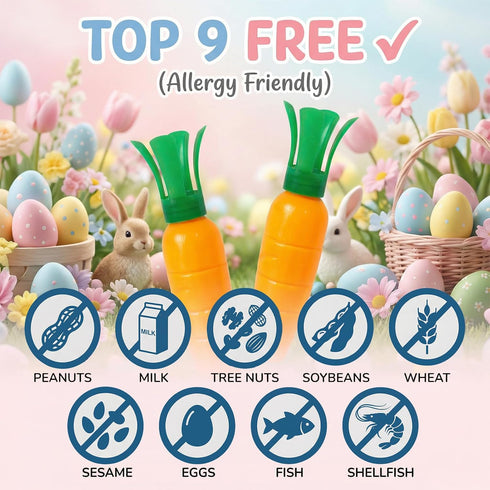 24 Summer Carrot-Shaped Sweet & Tangy Powdered Candy, Ct (Apple, Orange, Strawberry) Classic Sweet Powder for Ice Cream