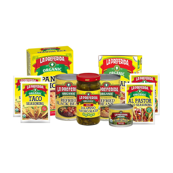 La Preferida Organic Taco Night Party Kit - Refried Beans, Black Beans,