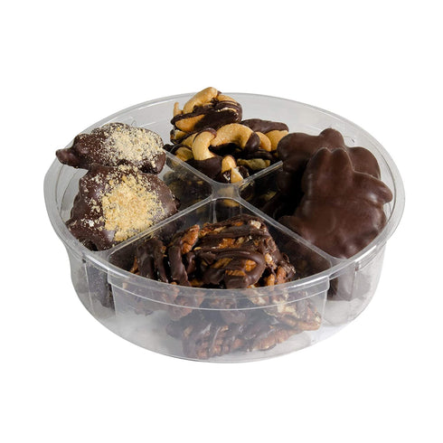 Box of Caramel Chocolate Covered Nuts - Assorted Variety of Chocolate Nuts, Pecan Patties, Almond, Cashew Clusters